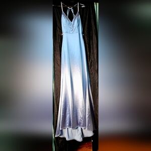 Windsor Light Blue Satin Prom Gown